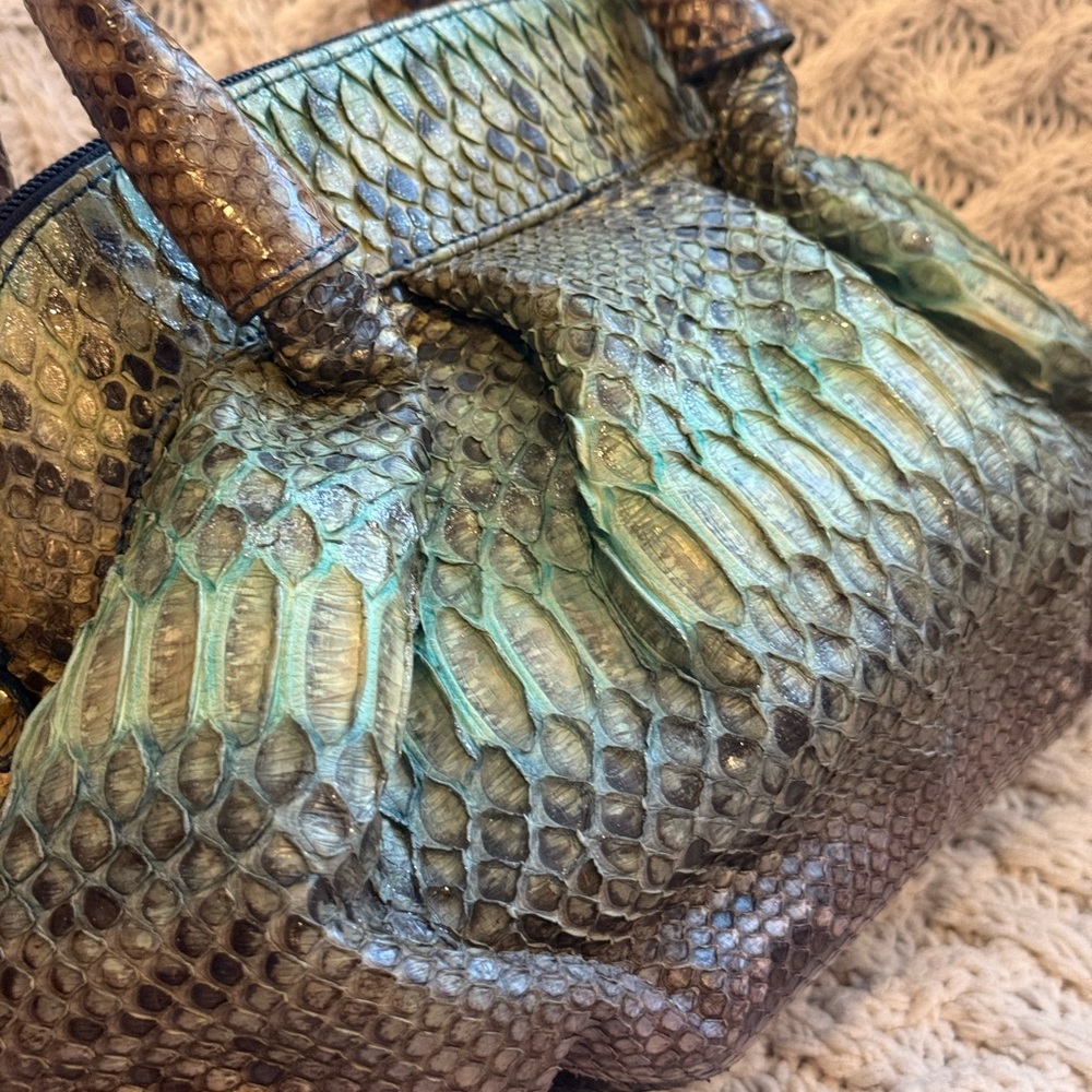 Ghibli Genuine Python Skin Handbag Italian Designer - Picture 5 of 12